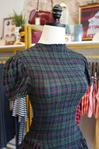 Rowan Plaid Smocked Mini Dress