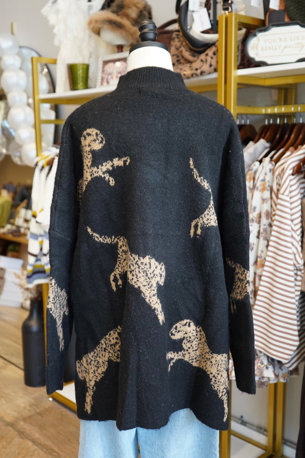 Hanna Cheetah Mockneck Sweater