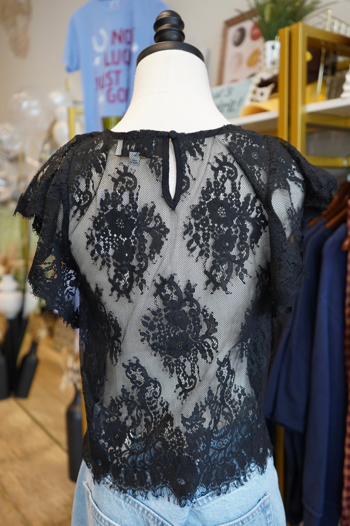 Adeline Lace Scalloped Top