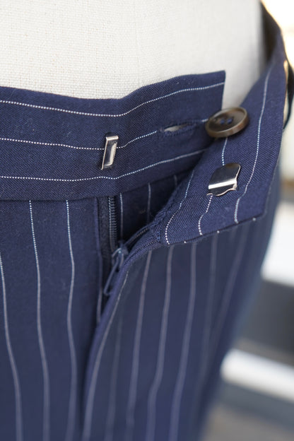 Tate Pinstripe Wide-Leg Trousers