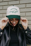 Kelly green and white vintage trendy trucker hat