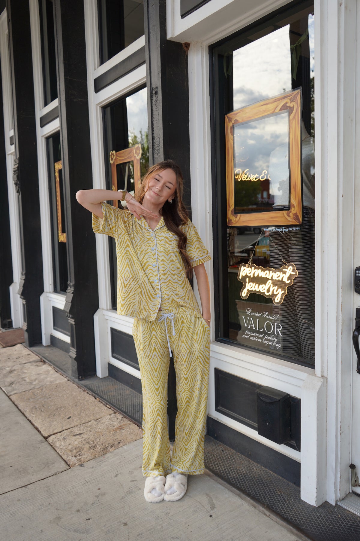 Chartreuse Zebra | Pajama Set