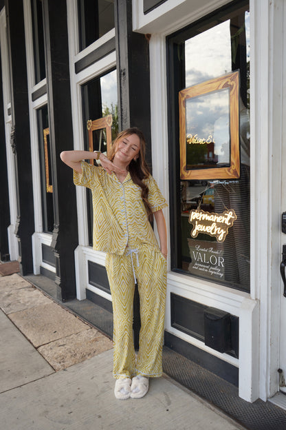 Chartreuse Zebra | Pajama Set