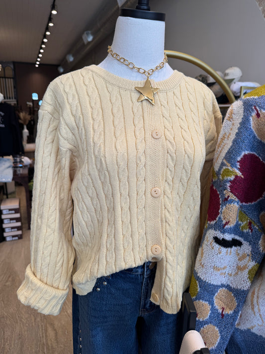 Butter Cable Knit Cardigan