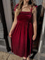 Merlot Velvet Midi Dress