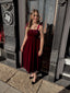 Merlot Velvet Midi Dress