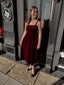 Merlot Velvet Midi Dress