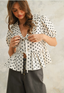 Rhea Polka Dot Linen Top