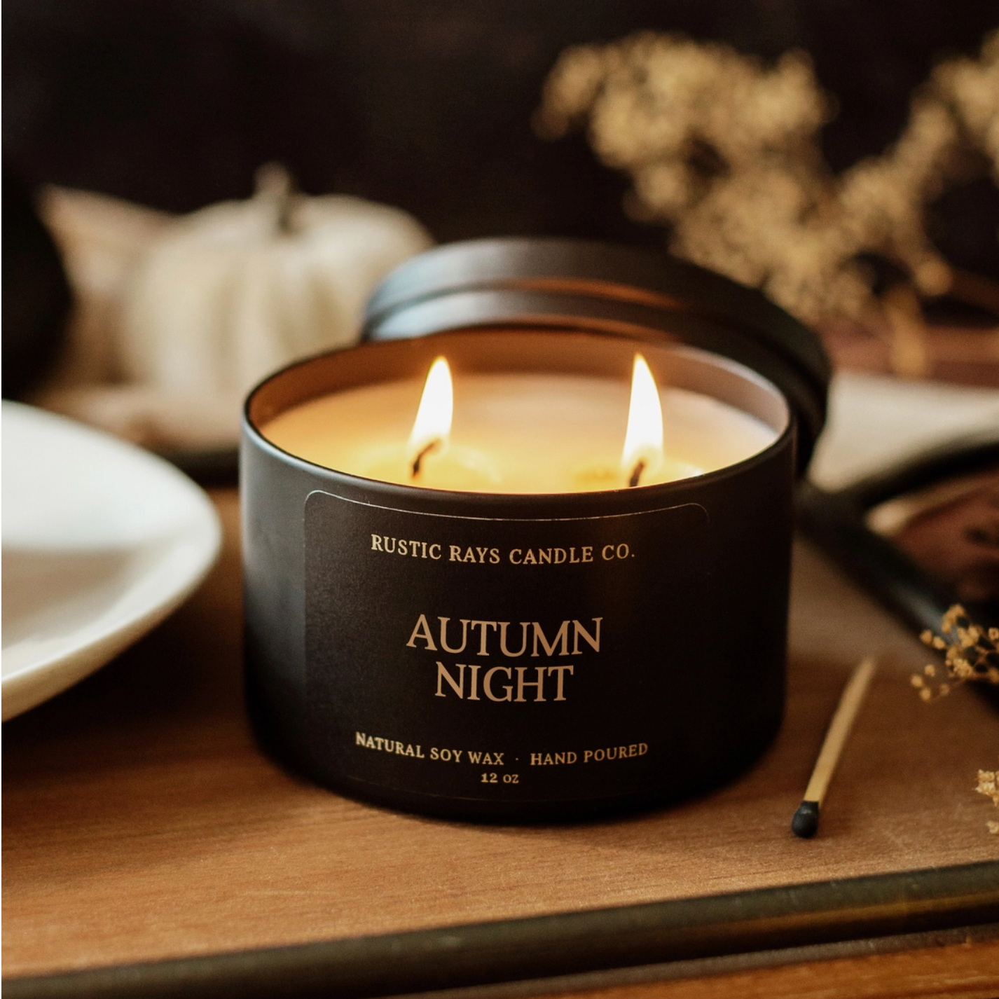 Rustic Rays Soy Candle - 12 oz Double Wick