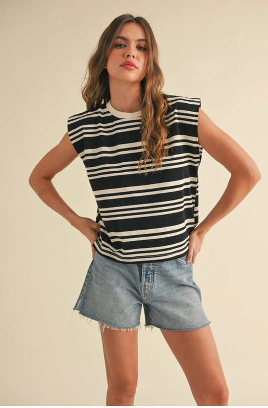 Bobbi Striped Muscle Tee