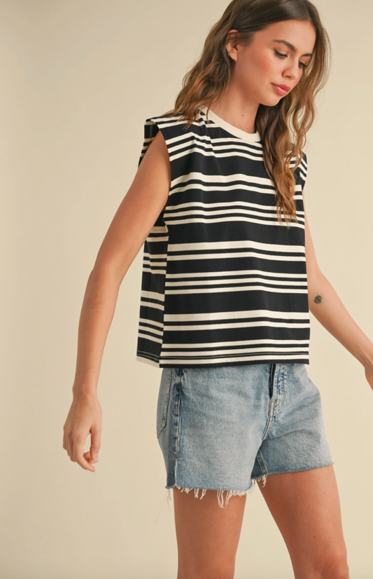 Bobbi Striped Muscle Tee