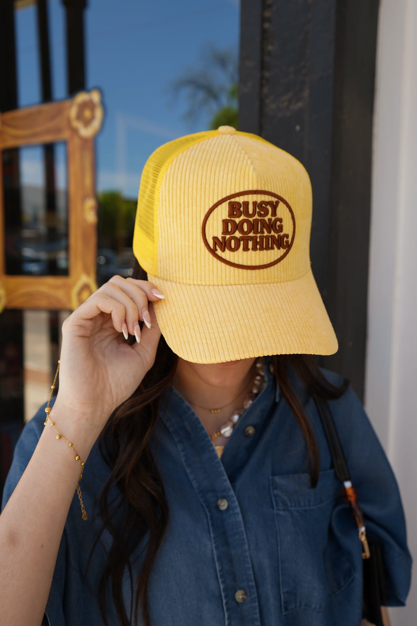 Busy Doing Nothing Corduroy Trucker