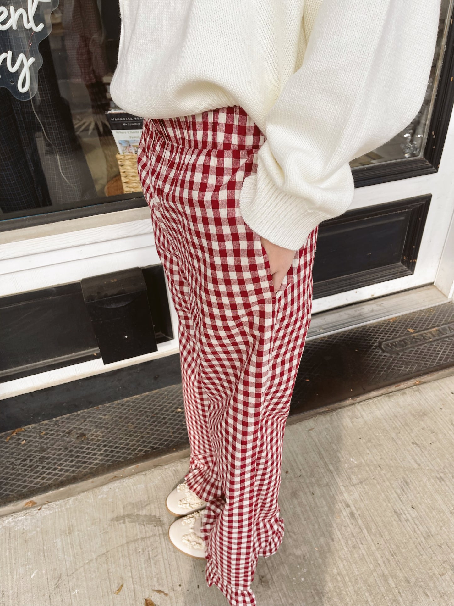 Holly Gingham Ruffle Pant