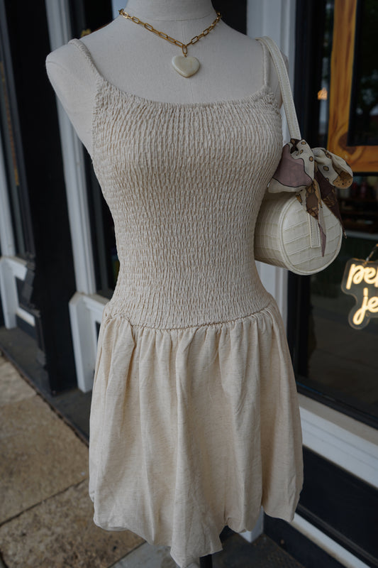 Bree Linen Bubble Mini Dress