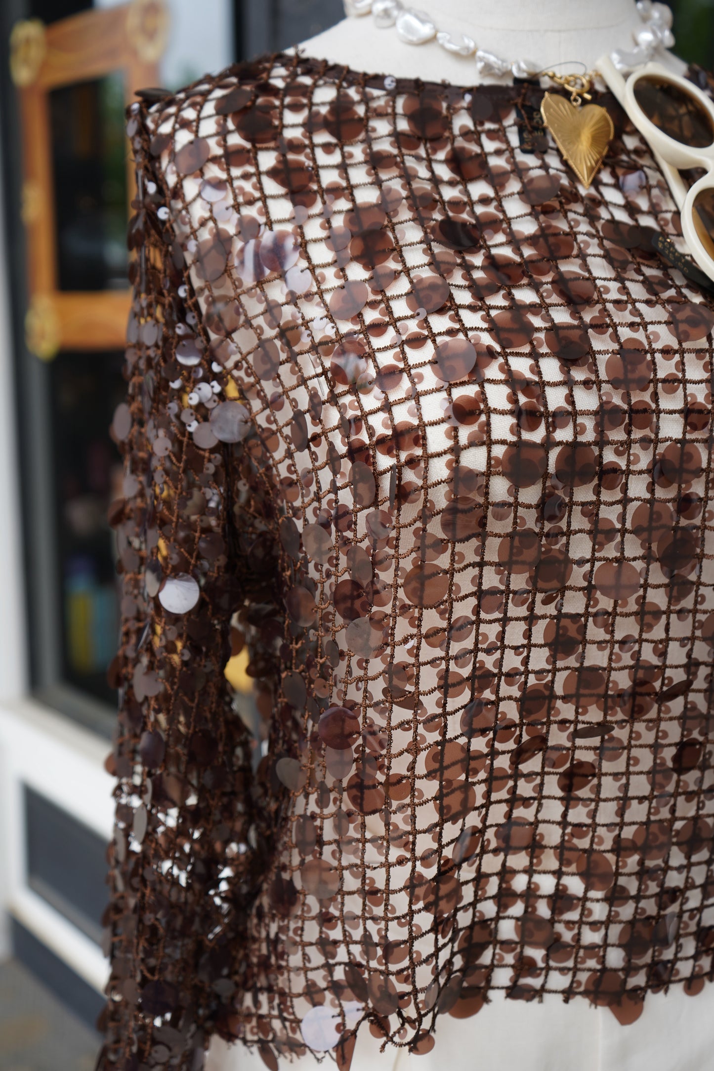 Molly Sequin Mesh Top