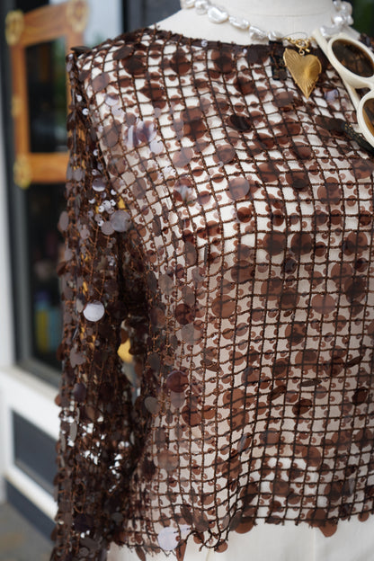 Molly Sequin Mesh Top