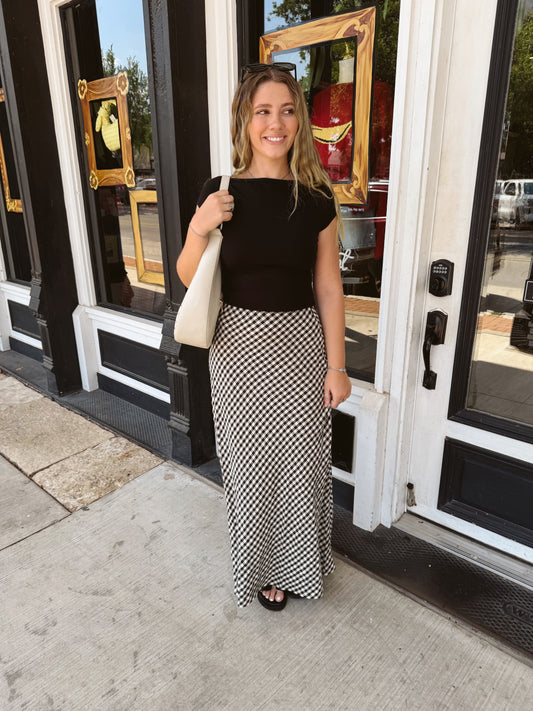 Ashlyn Gingham Maxi Skirt