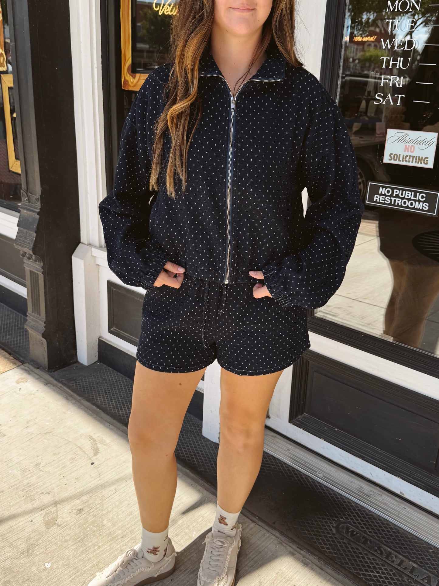 Poppy Polka Dot Denim Set