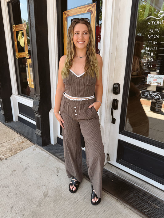 Espresso Gingham Set