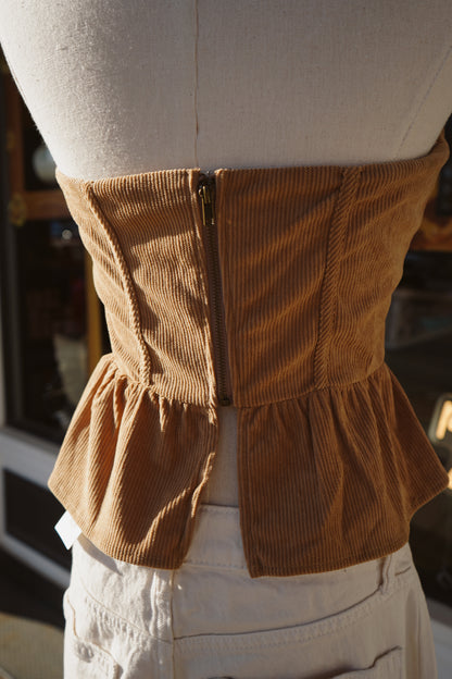 Faye Strapless Corset Peplum Top