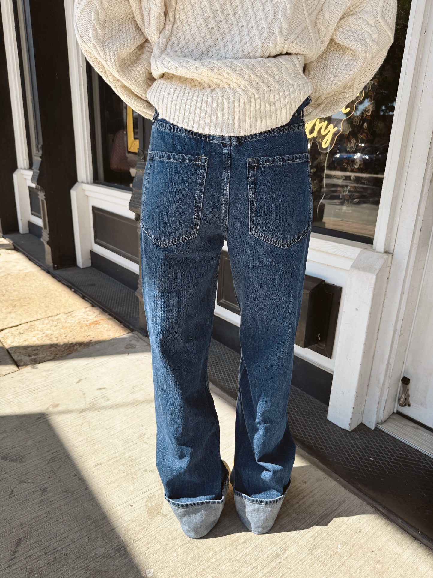 Wren Belted Cuffed Wide Leg Jeans