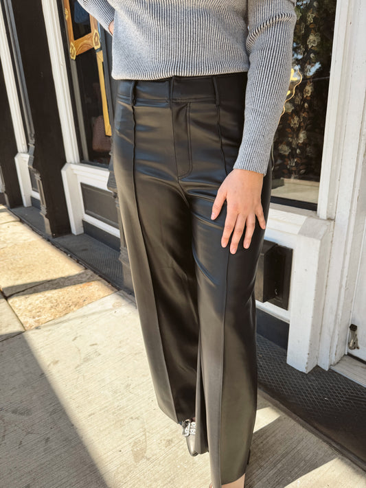 Hailey Pleather Wide Leg Pants