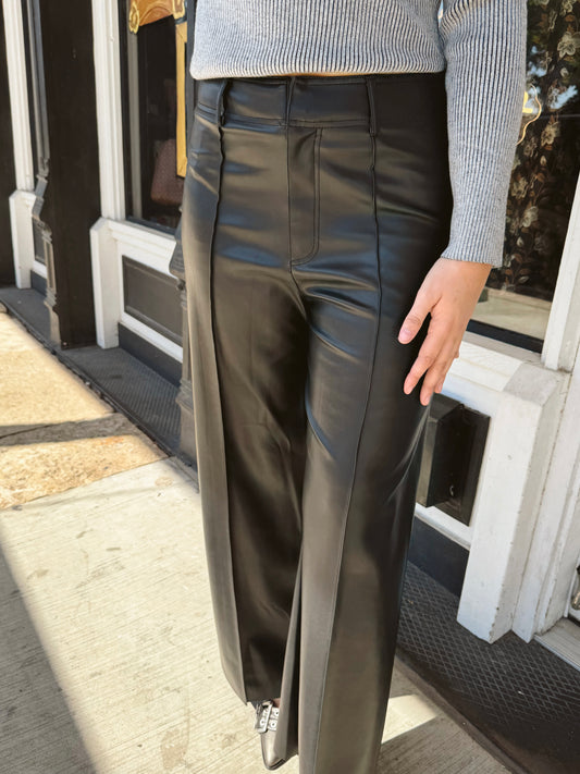Hailey Pleather Wide Leg Pants
