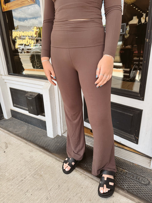 Piper Soft Knit Foldover Flare Pants