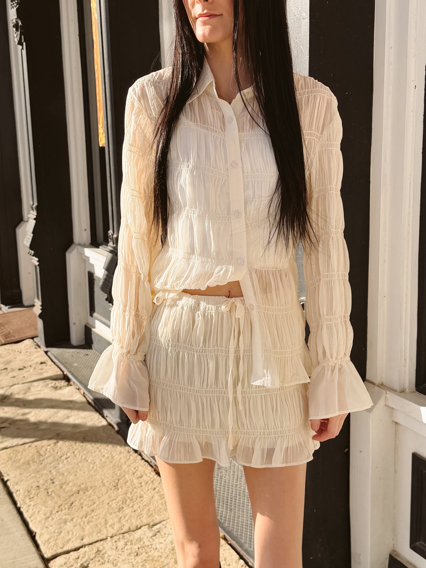 Jane Shirred Chiffon Skirt Set