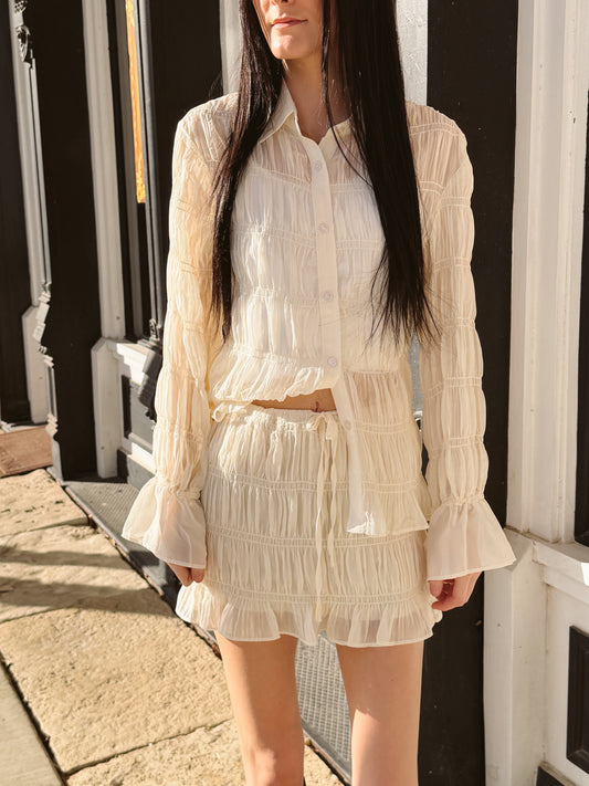 Jane Shirred Chiffon Skirt Set