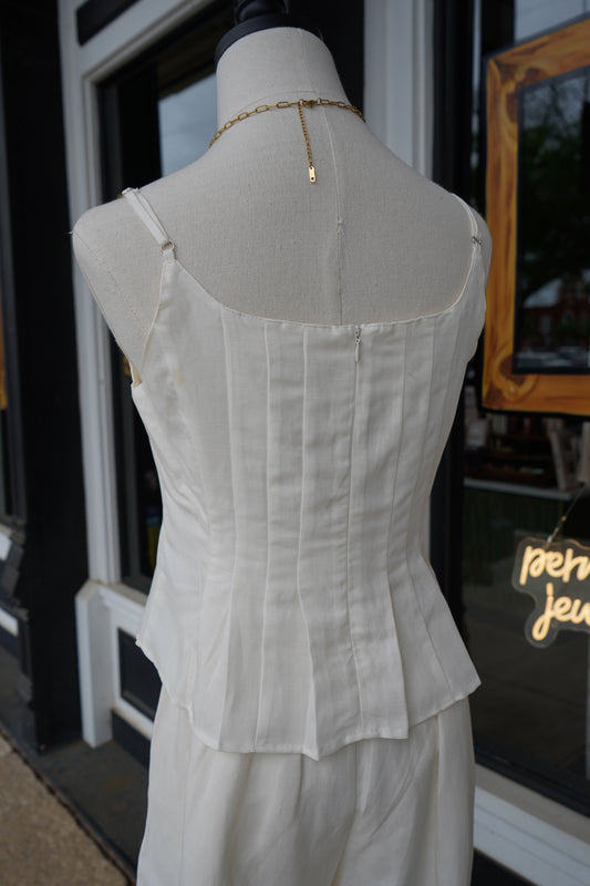 Mae Pleated Linen Tank