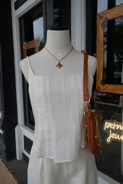 Mae Pleated Linen Tank
