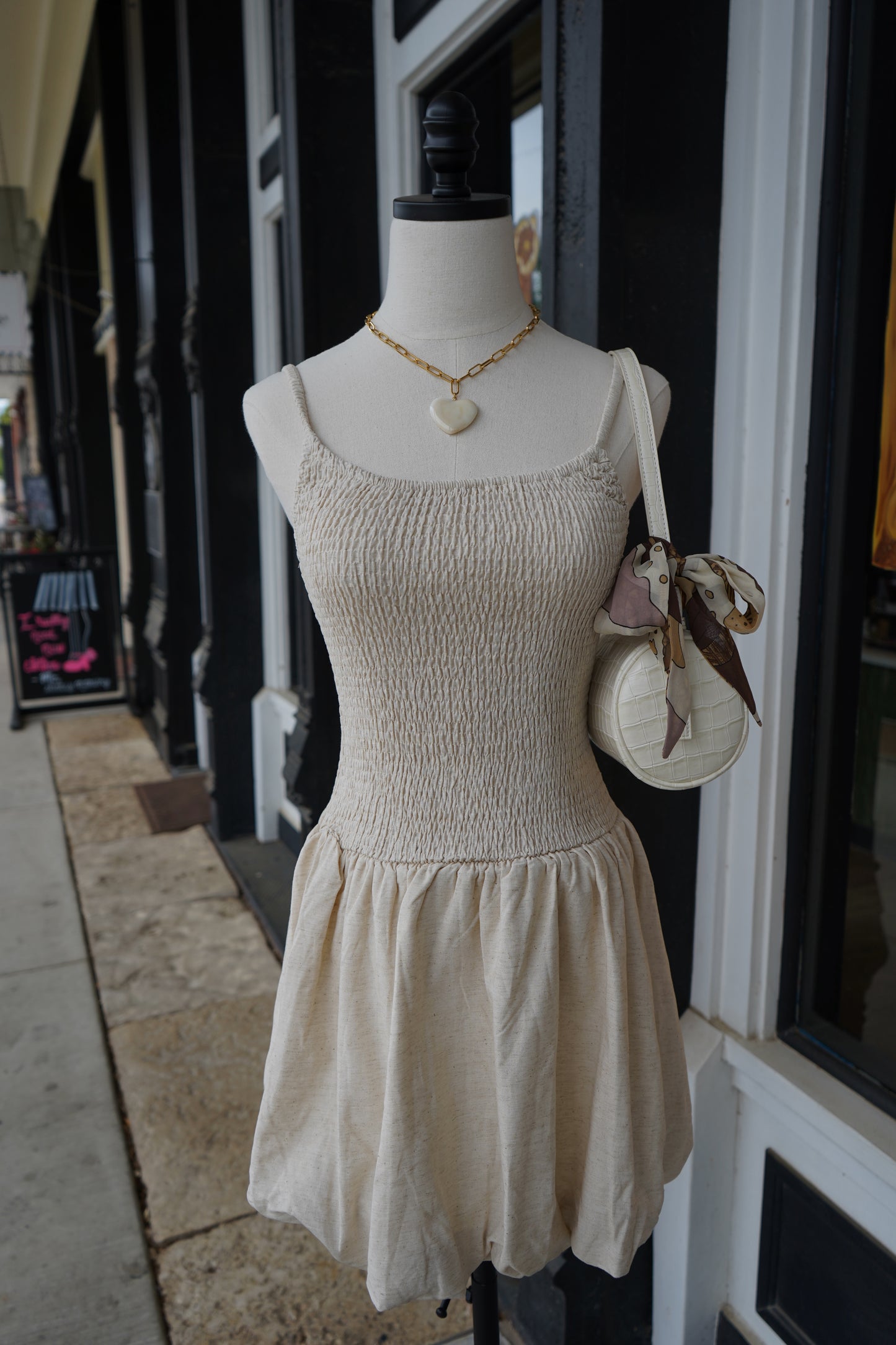 Bree Linen Bubble Mini Dress