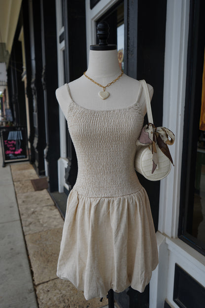 Bree Linen Bubble Mini Dress
