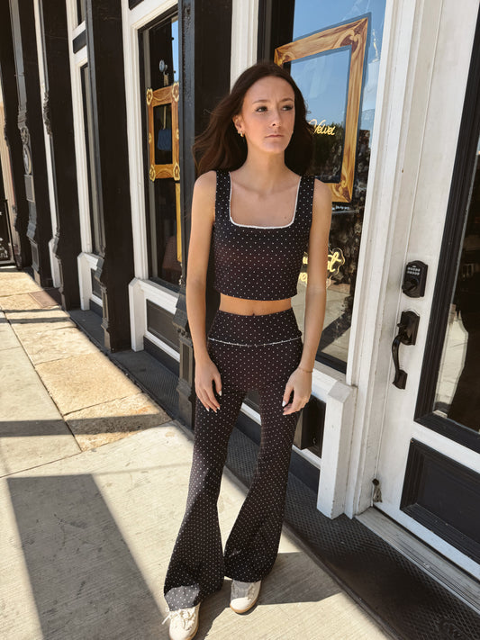 Polly Polka Dot Print Crop Tank