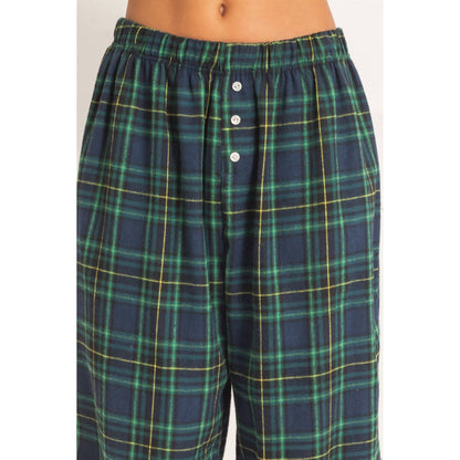 Kenzi Plaid Wide-Leg Pants