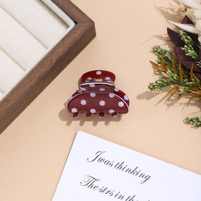 Mini Classic Polka Dot Pattern Hair Claw Clip