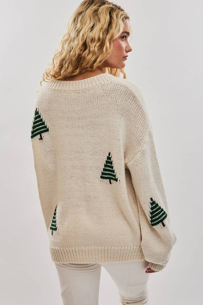 Pleasing Pine V Neck Sweater