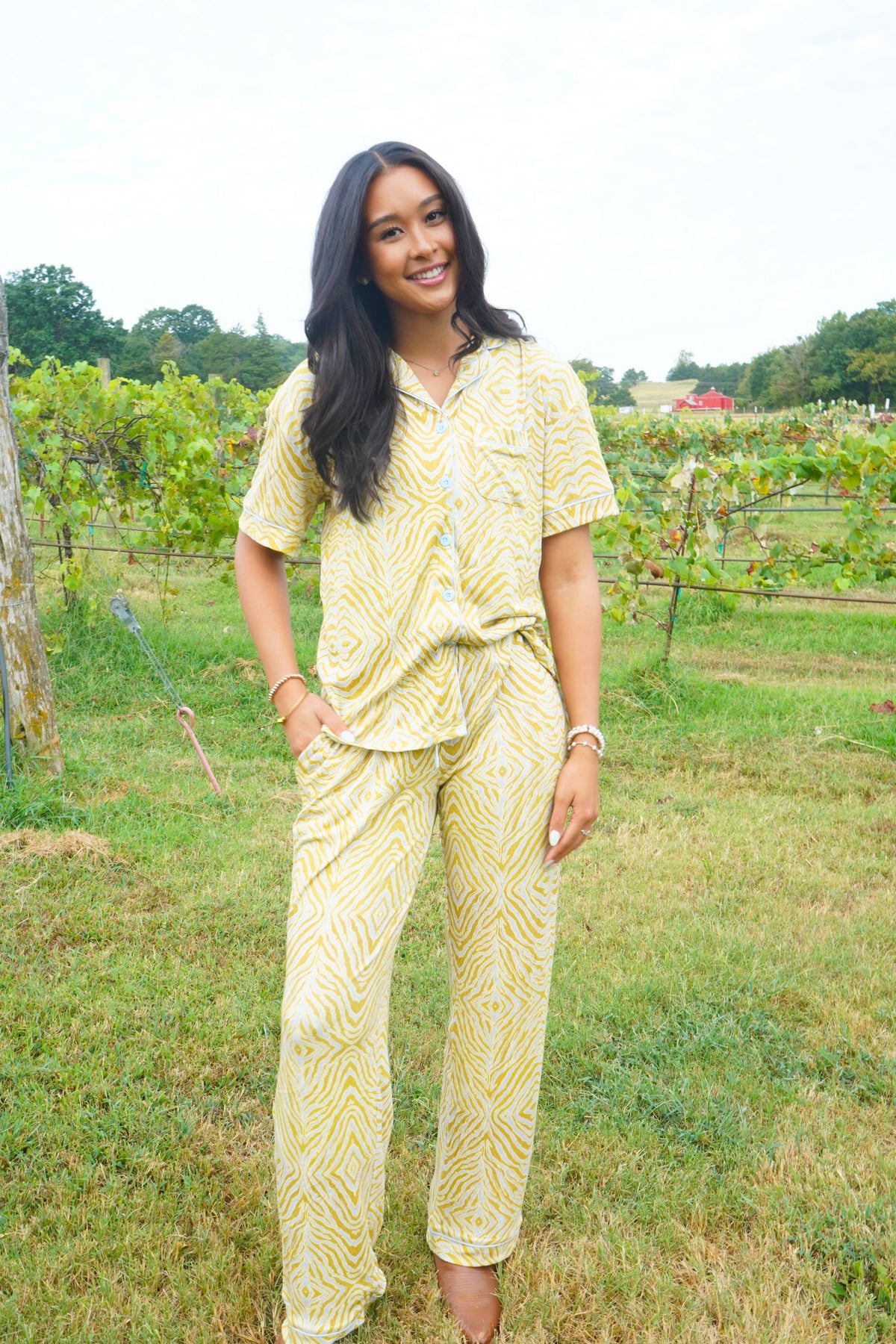 Chartreuse Zebra | Pajama Set