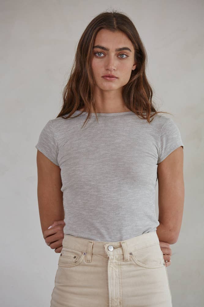 Reeve Ribbed Open Back Bodysuit