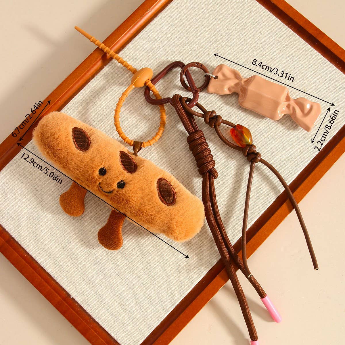 Plush Baguette & Croissant Bag Charm