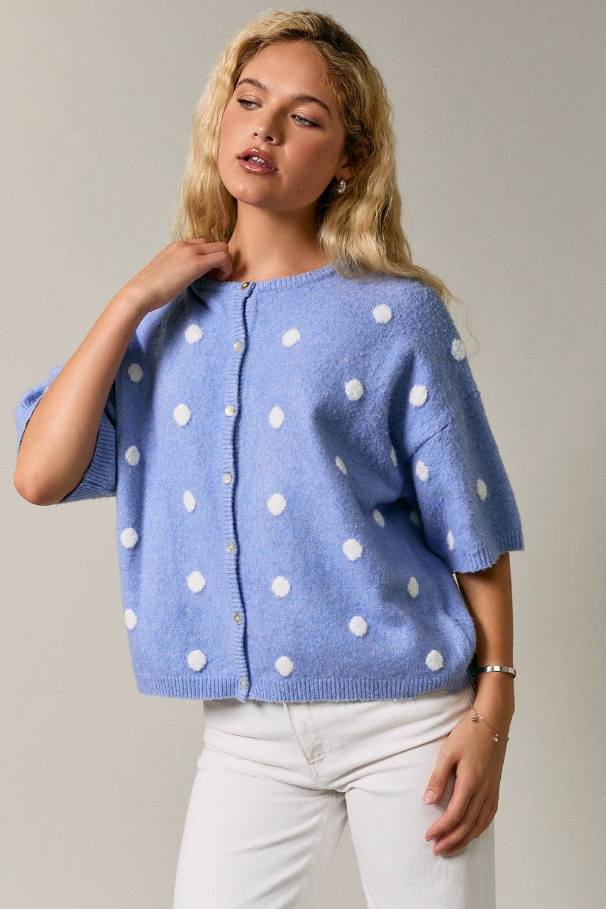 Lolly Polka Dot Short Sleeve Cardigan