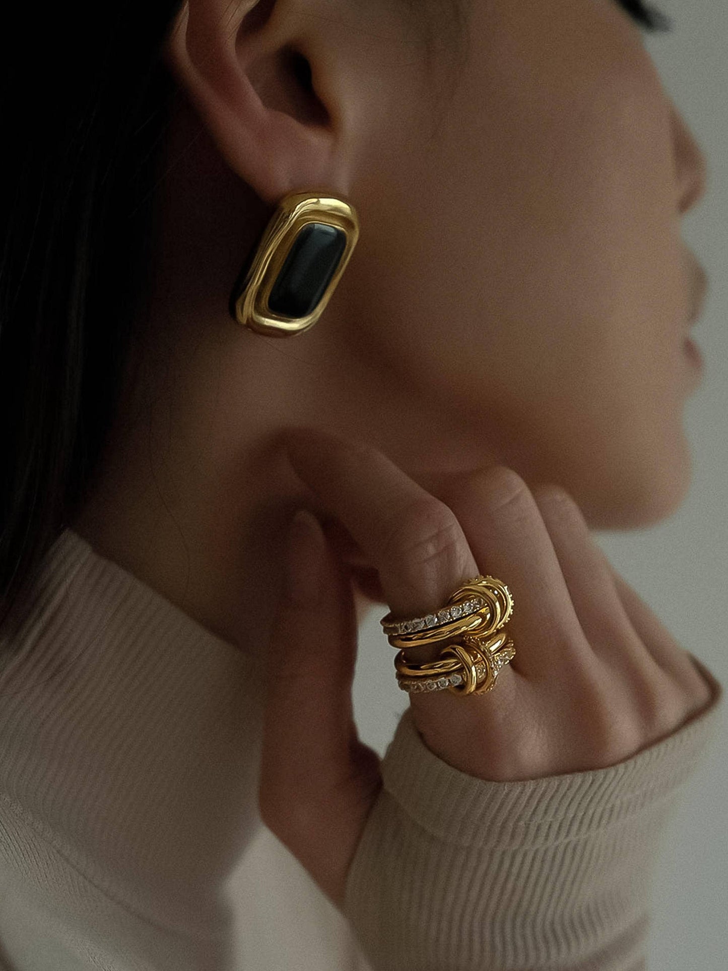 Petra Stone Earring | Waterproof Jewelry