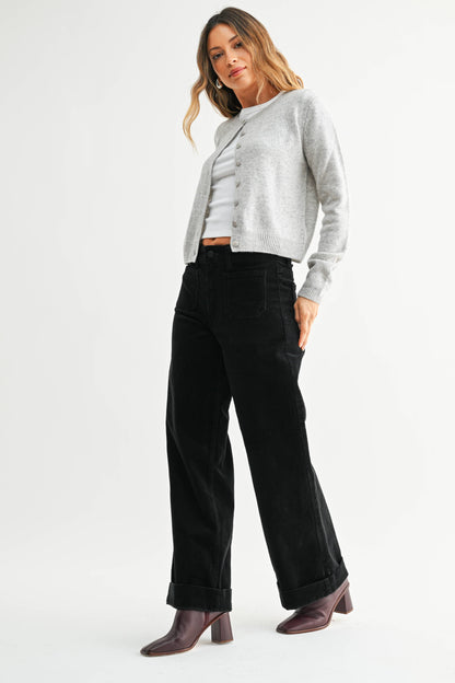 Naomi Corduroy Patch Pocket Wide Leg Pant