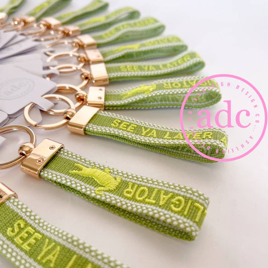 See Ya Later Alligator Embroidered Keychain