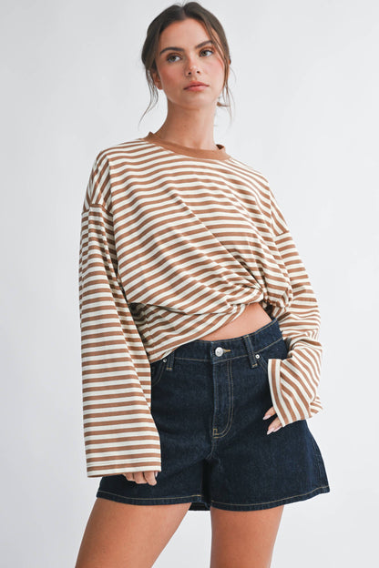 Greta Oversized Stripe Long Sleeve Top