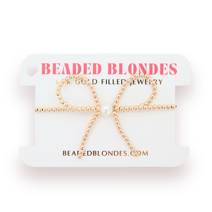 Gold Bow Bracelet | BEADED BLONDES