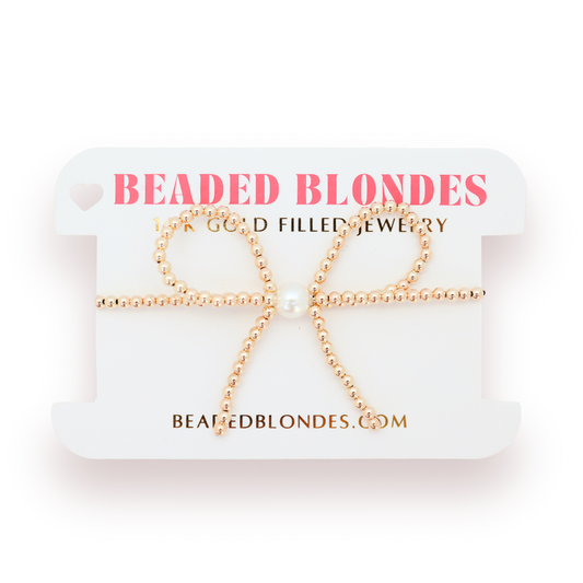 Gold Bow Bracelet | BEADED BLONDES