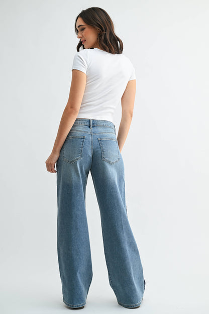 Dani Mid Rise Tuxedo Denim Pants