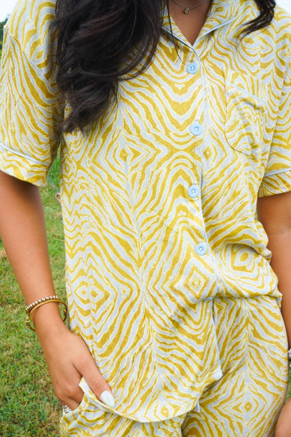 Chartreuse Zebra | Pajama Set